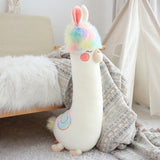 Fluffy Rainbow Hair Alpaca Squad-Enchanted peach