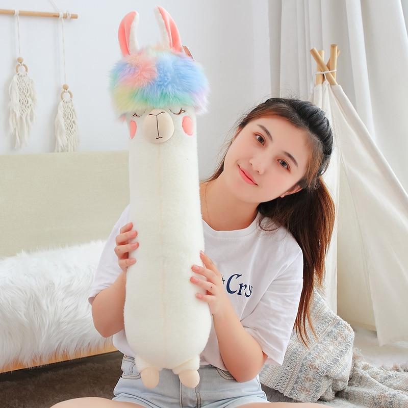 Fluffy Rainbow Hair Alpaca Squad-Enchanted peach