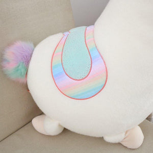 Fluffy Rainbow Hair Alpaca Squad-Enchanted peach