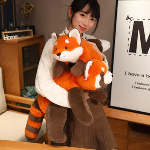 Fluffy Red Panda & Fox Plushies-Enchanted peach