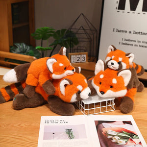 Fluffy Red Panda & Fox Plushies-Enchanted peach