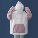 Fluffy Shark Hoodie-Enchanted peach