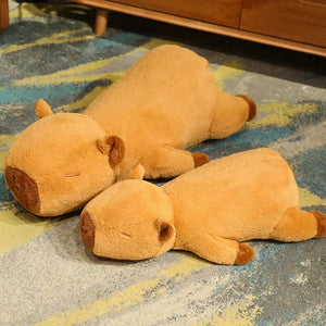 Fluffy Sleepy Capybara Plushies-Enchanted peach