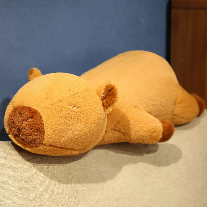 Fluffy Sleepy Capybara Plushies-Enchanted peach