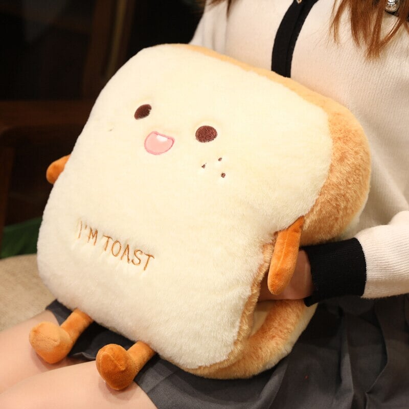 Fluffy Toastie Bread Hand Warmer Plushies-Enchanted peach