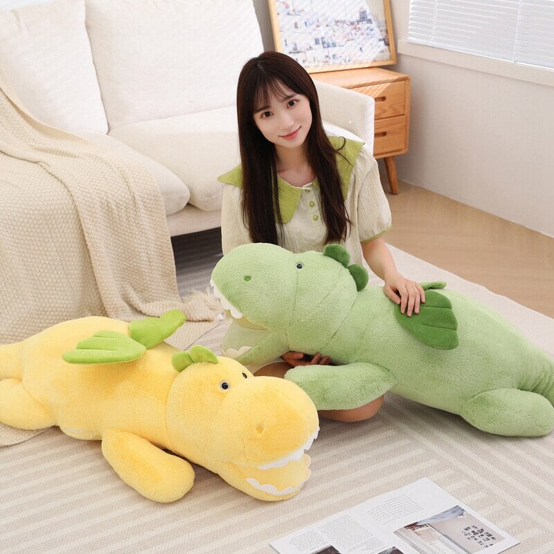 Flying Fluffy Dragon Plush Stuffed Toy-Enchanted peach