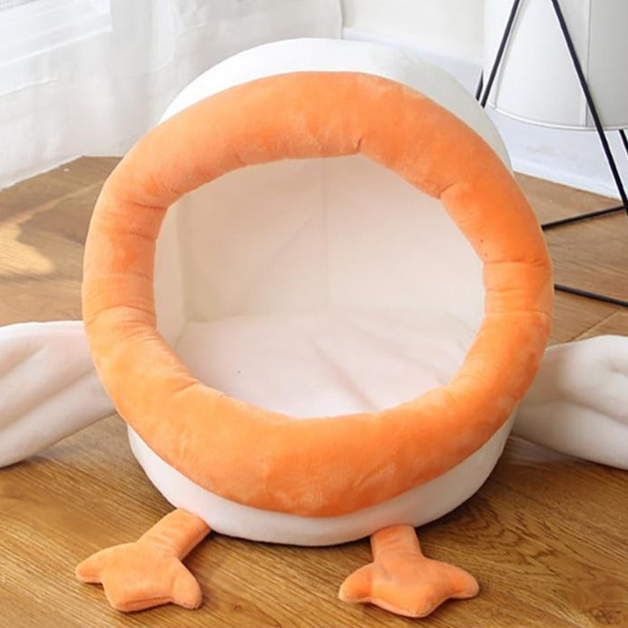 Flying White Duck Cat Bed-Enchanted peach