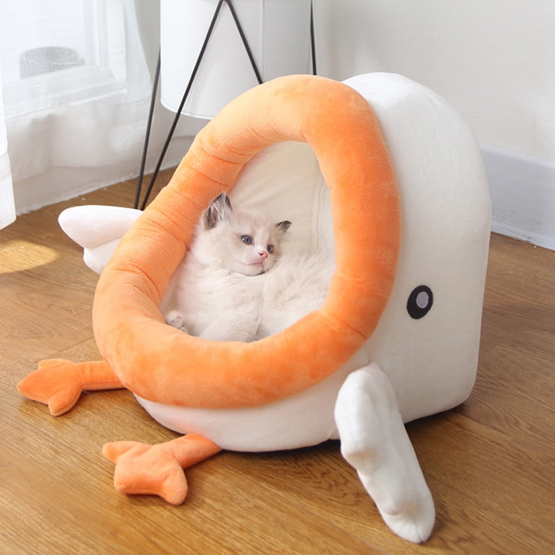 Flying White Duck Cat Bed-Enchanted peach