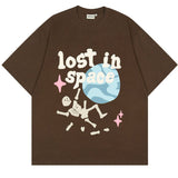 Foam Print Lost in Space Skeleton Tee-Enchanted peach