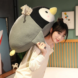 Freckles the Kawaii Fluffy Penguin Plushies-Enchanted peach