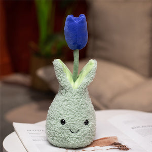 Friendly Cuddly Tulip 22cm Flower Pot Plushie Collection-Enchanted peach