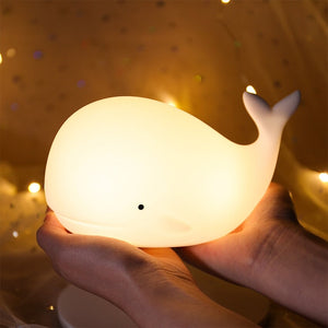 Friendly Kawaii Whale LED Night Light-Enchanted peach