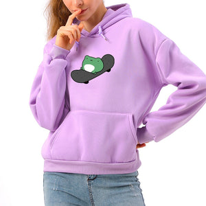 Frog on Skateboard Unisex Hoodies - Limited Stock-Enchanted peach