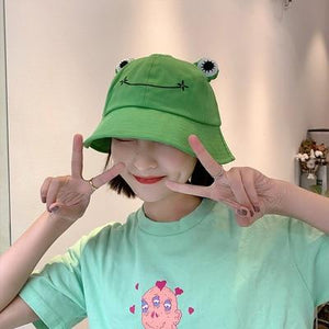 Fun Frog Bucket Hat-Enchanted peach