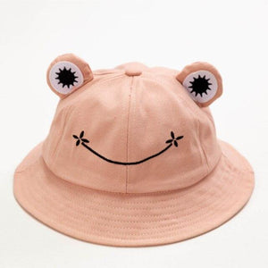 Fun Frog Bucket Hat-Enchanted peach