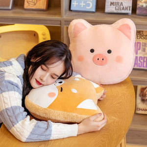 Furry Macaron Animal Pillow-Enchanted peach