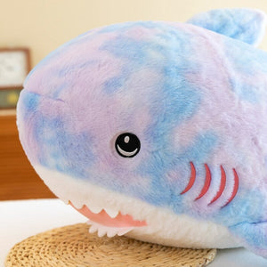 Fuzzy Rainbow Shark Plushie-Enchanted peach