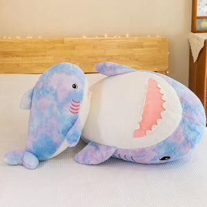 Fuzzy Rainbow Shark Plushie-Enchanted peach