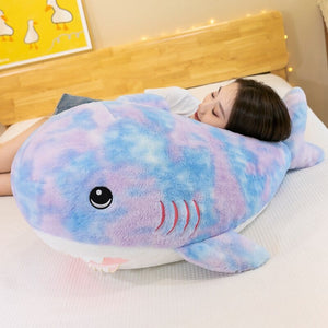 Fuzzy Rainbow Shark Plushie-Enchanted peach