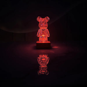 Galaxy Fireworks Standing Bear Night Light-Enchanted peach