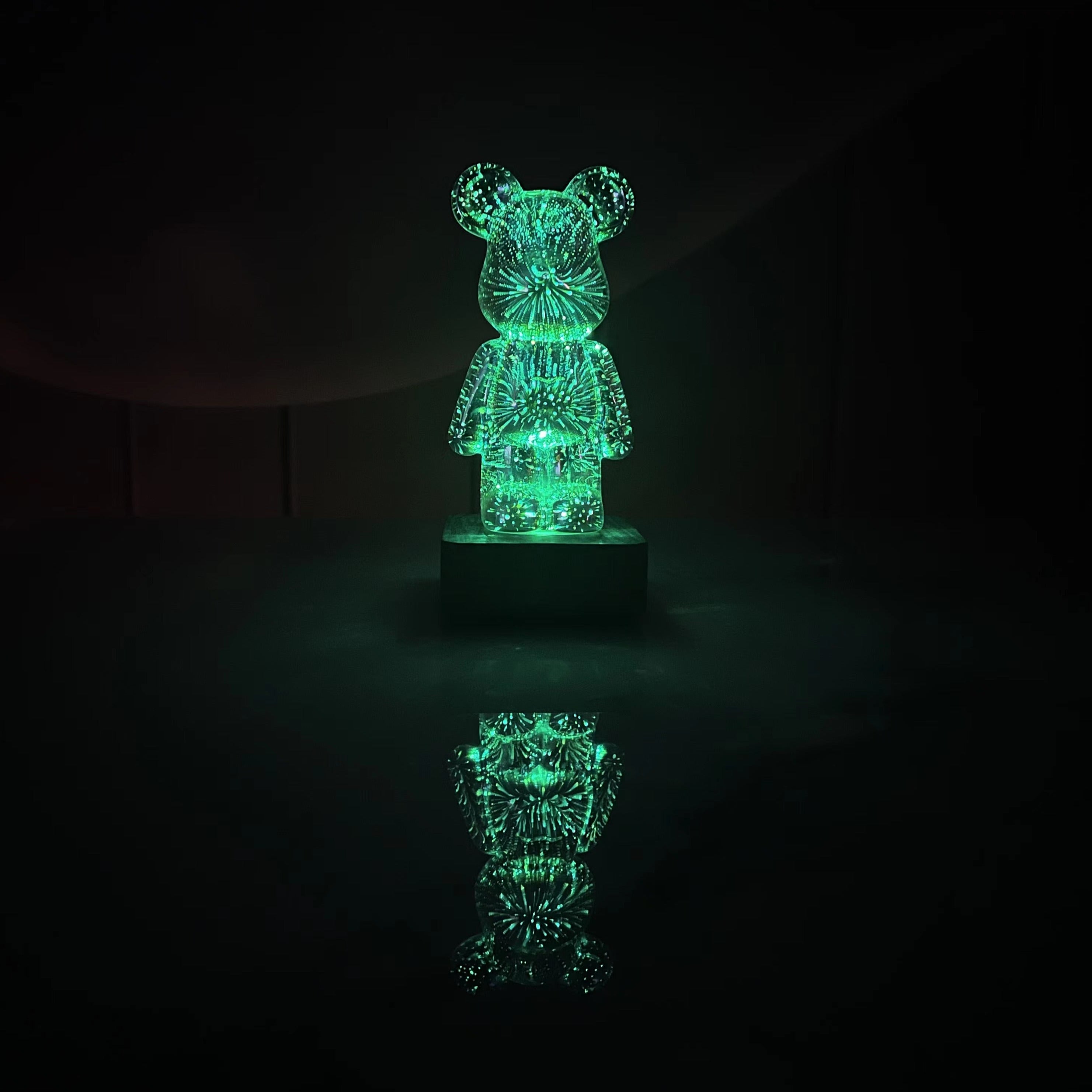 Galaxy Fireworks Standing Bear Night Light-Enchanted peach