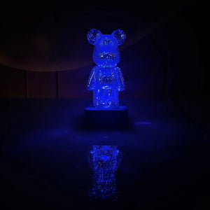 Galaxy Fireworks Standing Bear Night Light-Enchanted peach