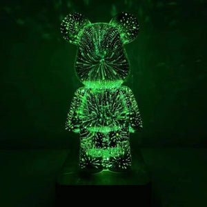 Galaxy Fireworks Standing Bear Night Light-Enchanted peach