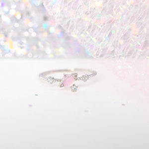 Galaxy Pink Planet Gold-plated Ring-Enchanted peach