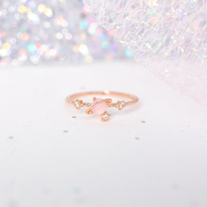 Galaxy Pink Planet Gold-plated Ring-Enchanted peach