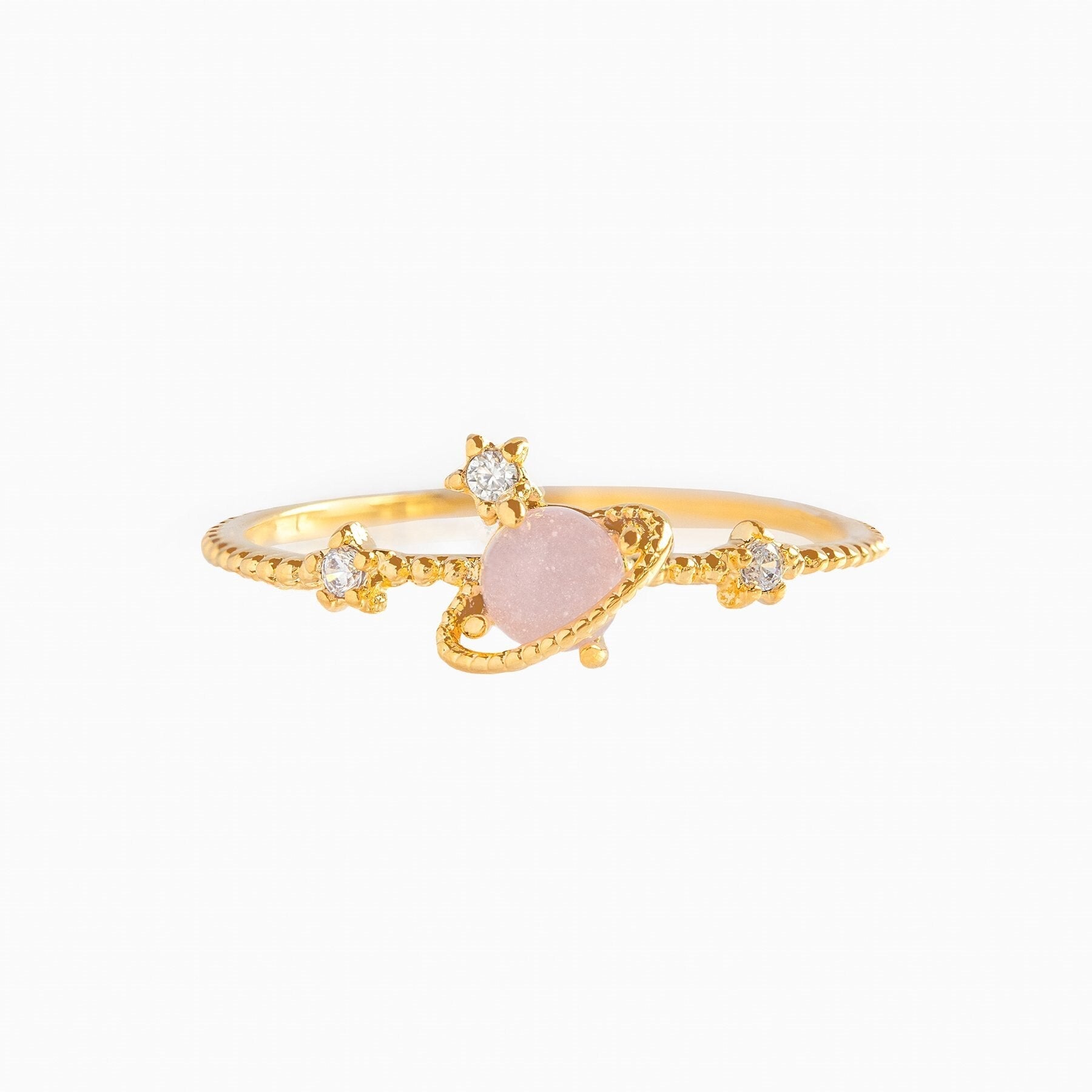 Galaxy Pink Planet Gold-plated Ring-Enchanted peach