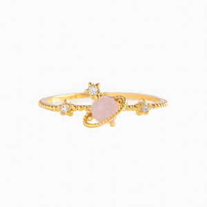 Galaxy Pink Planet Gold-plated Ring-Enchanted peach