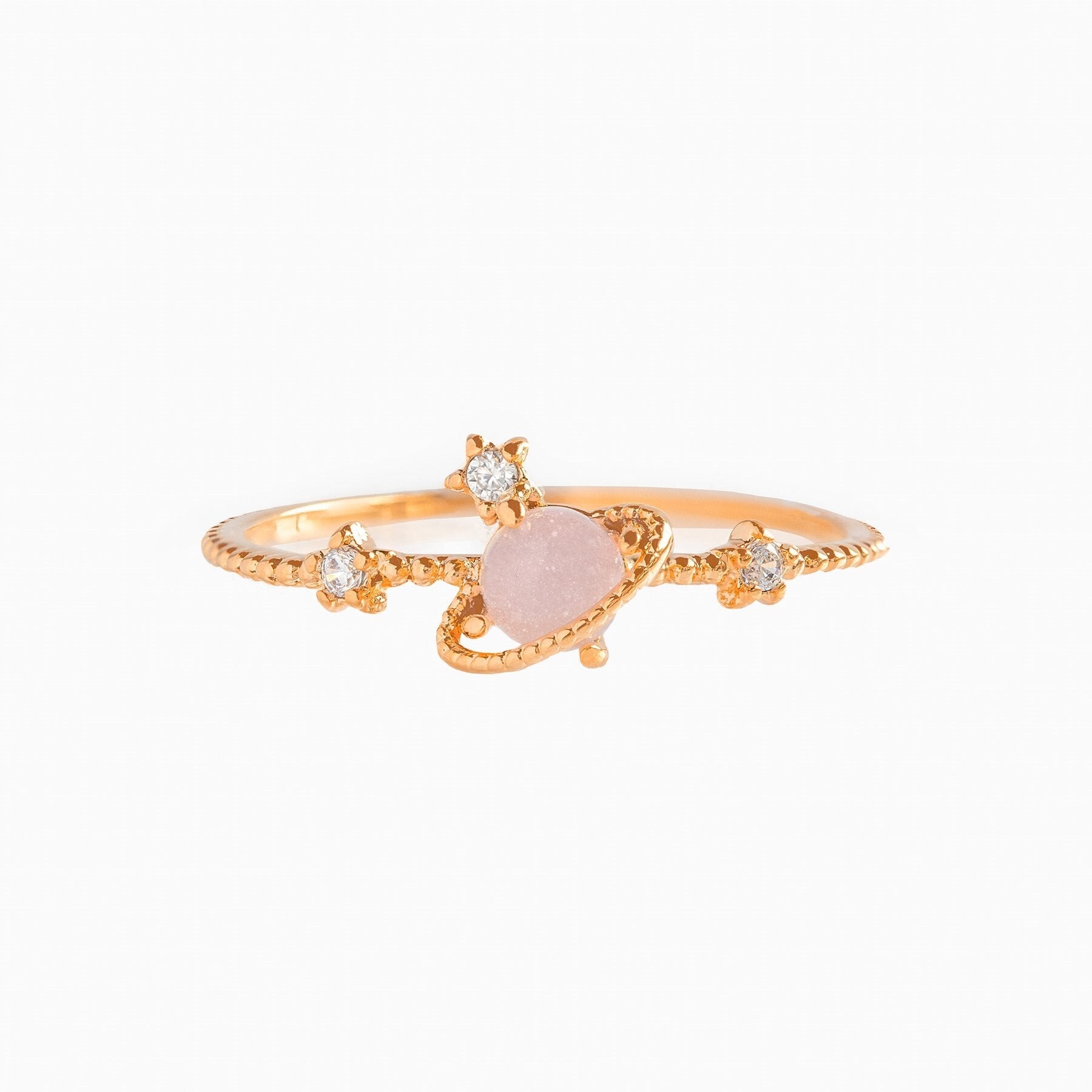 Galaxy Pink Planet Gold-plated Ring-Enchanted peach