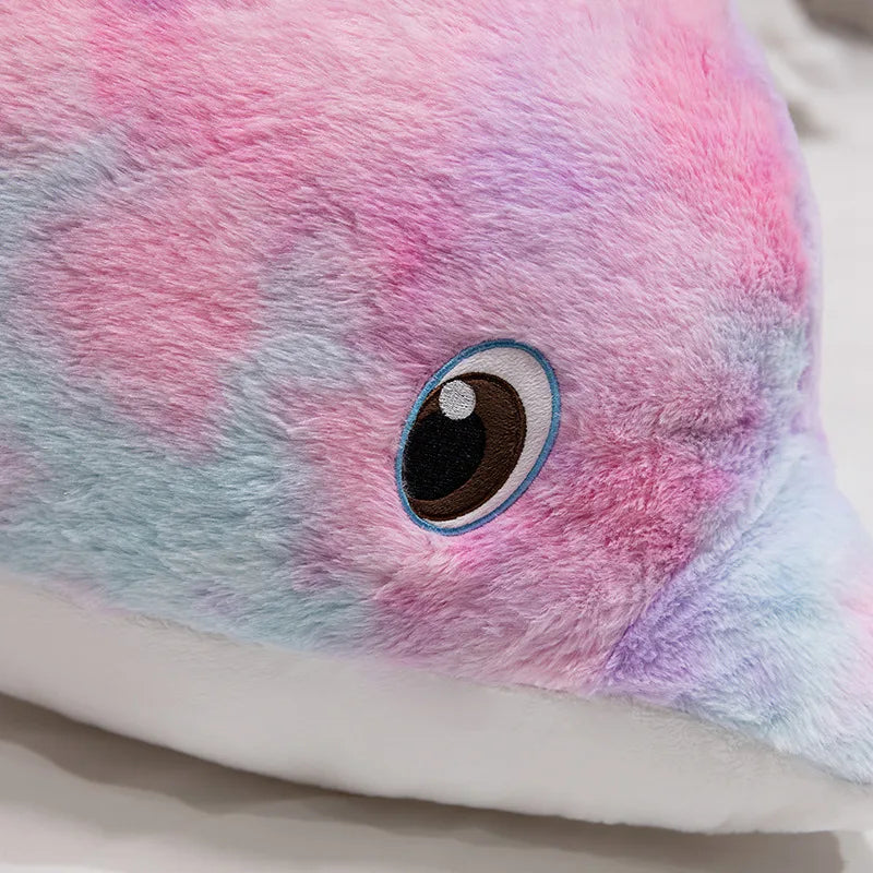 Galaxy Rainbow Dolphin Plushies-Enchanted peach