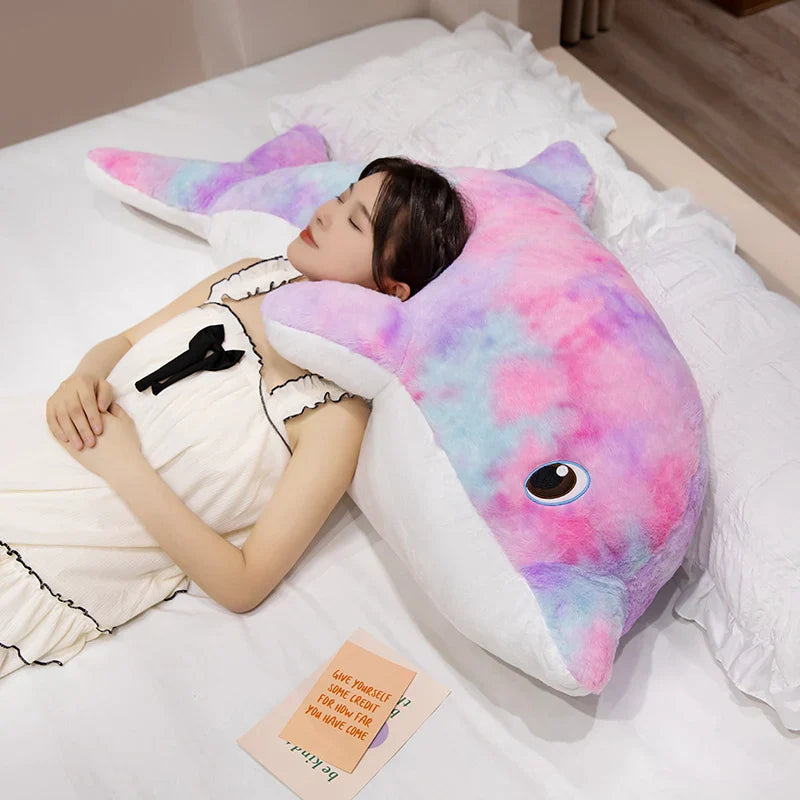 Galaxy Rainbow Dolphin Plushies-Enchanted peach