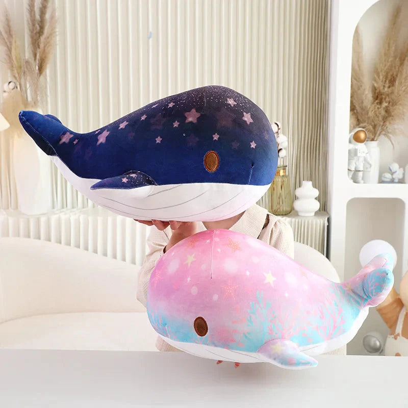 Galaxy Starry Kawaii Blue Pink Whale Plushies-Enchanted peach