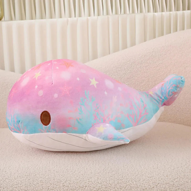 Galaxy Starry Kawaii Blue Pink Whale Plushies-Enchanted peach