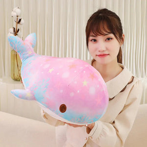 Galaxy Starry Kawaii Blue Pink Whale Plushies-Enchanted peach