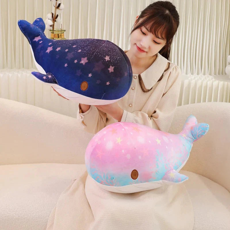 Galaxy Starry Kawaii Blue Pink Whale Plushies-Enchanted peach