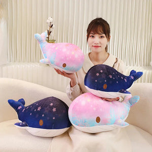 Galaxy Starry Kawaii Blue Pink Whale Plushies-Enchanted peach