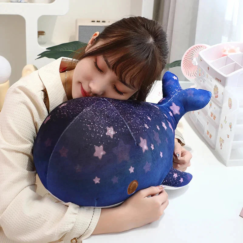 Galaxy Starry Kawaii Blue Pink Whale Plushies-Enchanted peach