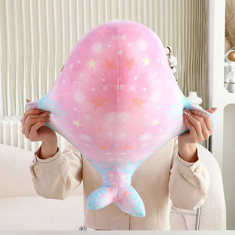 Galaxy Starry Kawaii Blue Pink Whale Plushies-Enchanted peach