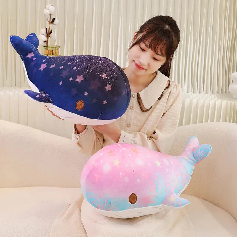 Galaxy Starry Kawaii Blue Pink Whale Plushies-Enchanted peach