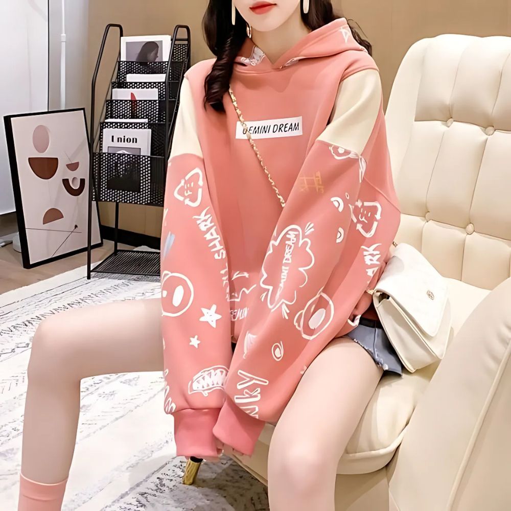 Gemini Dream Illustration Part-Cotton Hoodie