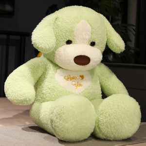 Giant 35in Fluffy Dog Teddy Bear Soft Toy-Enchanted peach