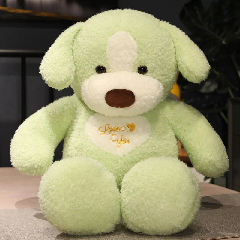 Giant 35in Fluffy Dog Teddy Bear Soft Toy-Enchanted peach