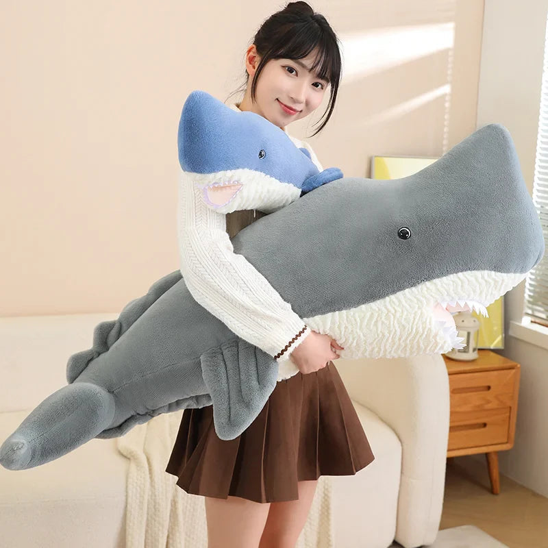 Giant Blue Gray Whale Plushies-Enchanted peach