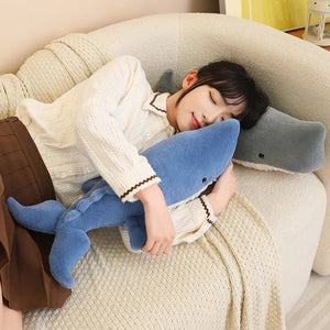 Giant Blue Gray Whale Plushies-Enchanted peach