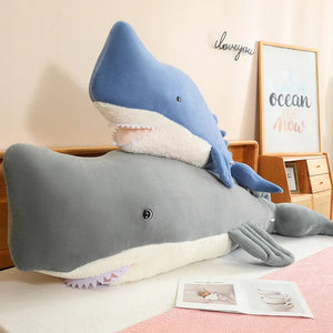 Giant Blue Gray Whale Plushies-Enchanted peach