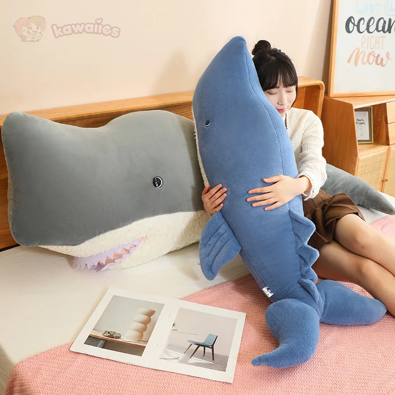 Giant Blue Gray Whale Plushies-Enchanted peach