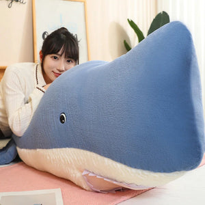 Giant Blue Gray Whale Plushies-Enchanted peach